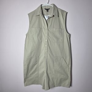 Banana Republic Sleeveless Utility Romper Khaki Size M | NWT
